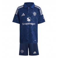 Camiseta Manchester United Alejandro Garnacho #17 Segunda Equipación Replica 2024-25 para niños mangas cortas (+ Pantalones cortos)